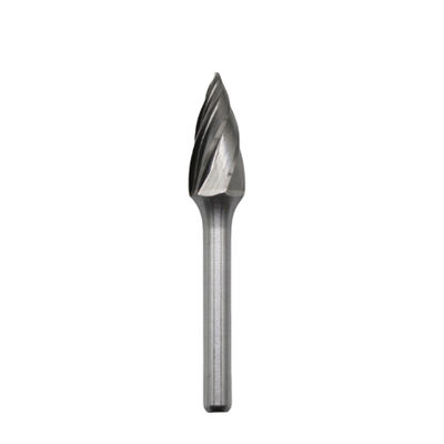 Bentuk G Carbide Burr 10mm*20mm Puncak Pohon Carbide Burr Pada 6mm Shank Aluminium Cut