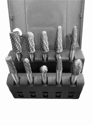 Harga yang bagus 10pcs Tungsten Carbide Burr Set Double Cut 1/4 ′′Shank Standar Double Cut Carbide Rotary Burr on line