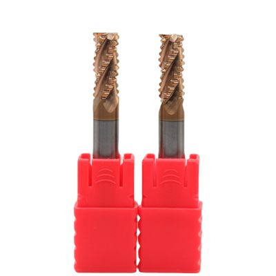 Harga yang bagus 8mm HRC55 4 Flutes Karbida Roughing End Mills TiAISiN Dilapisi Untuk Baja & Besi daring
