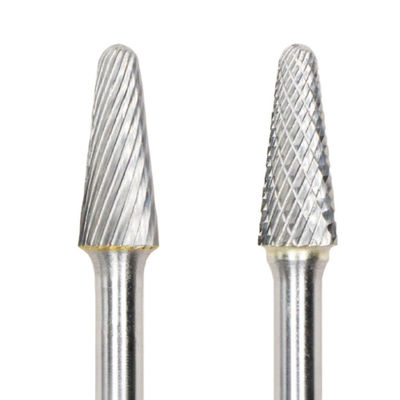 Harga yang bagus Tipe seruling potong tunggal 12mm*28mm SL Bentuk kerucut dengan jari-jari ujung Burr 6mm Panjang potongan batang 28mm untuk Die Grinder Drill Bit on line