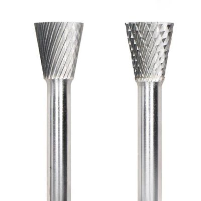 Harga yang bagus Single Cut Type N Inverted Cone Carbide Burr 6mm Diameter batang 19mm Diameter kepala Profil permukaan mesin dari benda kerja on line