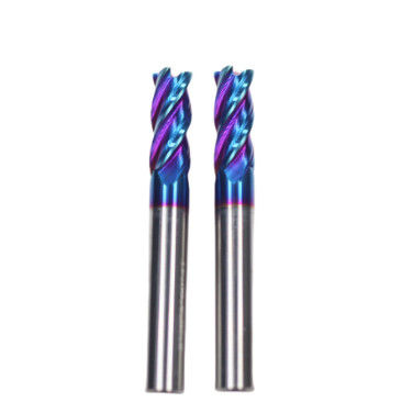 Harga yang bagus 12mm Diameter 12*45*12*100L-4F Flat End Mill TiAISiNX Square End Mill Untuk Baja & Besi Tuang daring