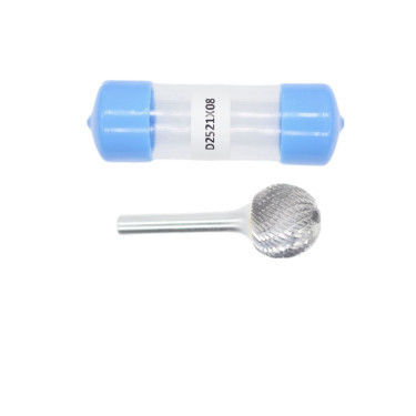 Harga yang bagus Bentuk D-Ball 25mm Cut Dia Carbide Burrs Dengan 8mm Shank Dia Double Cut Carbide Rotary Burr on line