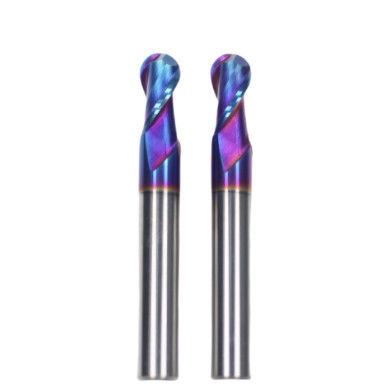 Harga yang bagus 2 Flutes HRC 65 R9*18*36*18*150L TiAISiN Lapisan Karbida Ball Nose End Mill daring