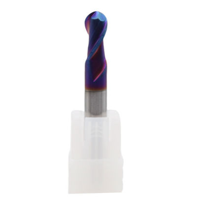 Harga yang bagus 2 Flutes HRC65 R7*14*28*14*80 TiAISiN Lapisan Karbida Ball Nose End Mill dengan Diameter Shank 28mm daring