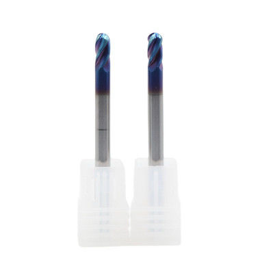Harga yang bagus Pengolahan kasar 4 Flutes HRC 65 R2*4*8*4*75 TiAISiN Lapisan Karbida Bola Hidung Ujung Mill daring