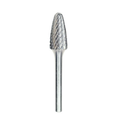 kualitas Bentuk pohon SF-5 Diameter 1/2 inci Tungsten Carbide Rotary Burr Dengan Diameter batang 1 inci pabrik