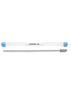 Harga yang bagus 8mm Round Nose Cylinder Carbide Burrs Dengan 150mm Extended 6mm Shank Double Cut daring