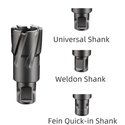 kualitas 50mm Cutting Depth X 35mm Cut Dia TCT Annular Cutter Dengan Universal Shank pabrik