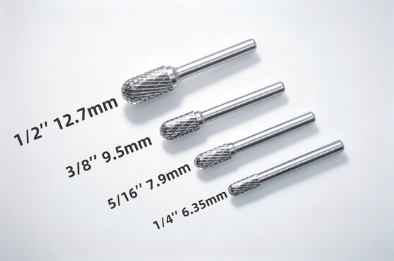 Harga yang bagus 9.5mm Dia Disesuaikan Radius Silinder Karbida Burrs Dengan 6mm Shank Standar Double Cut daring